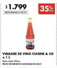 Disco Vinagre de vino cuisine & co oferta