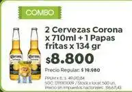 Jumbo Corona - cervezas x 710ml + papas fritas x 134 gr oferta