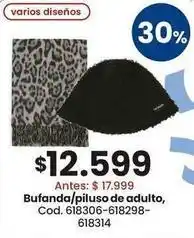 Coto Bufanda/piluso de adulto, cod. 618306-618298-618314 oferta