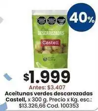 Coto Castell - aceitunas verdes descarozadas oferta