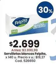 Coto Felpita - servilletas blancas oferta