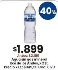 Coto Eco de los andes - agua sin gas mineral , x 2 lt. cod. 8120 oferta