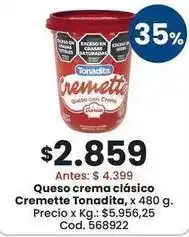 Coto Tonadita - queso crema clásico cremette oferta