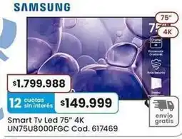 Coto Samsung - smart tv led 75 4k un75u8000fgc oferta