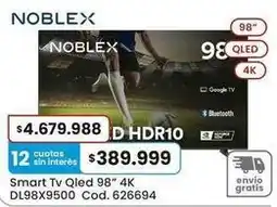 Coto Noblex - smart tv qled 98 4k dl98x9500 oferta