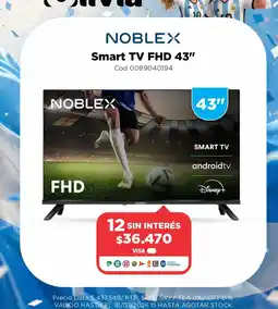 Casa Silvia Noblex smart tv fhd 43" oferta