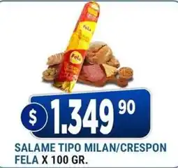 Supermercados Mayor Fela salame tipo milan/crespon oferta
