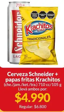 Supermercados Aiello Schneider cerveza + Krachitos papas fritas oferta