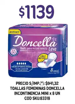 Supermercados Yaguar Doncella toalla para incontinencia leve oferta