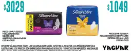 Supermercados Yaguar Siempre libre toallas femeninas oferta