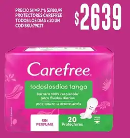 Supermercados Yaguar Carefree protectores todos los días tanga oferta