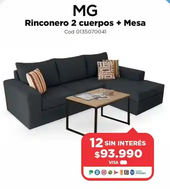 MG Sofá Rinconero 2 cuerpos + Mesa