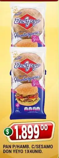 Supermercados Mayor Don yeyo pan para hamburguesas oferta