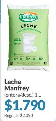 Supermercados Aiello Manfrey leche (entera/desc.) oferta