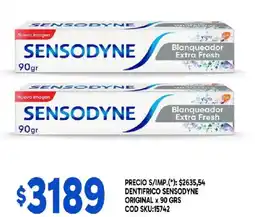 Supermercados Yaguar Sensodyne dentífrico blanqueador extra fresh oferta
