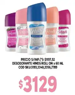Supermercados Yaguar Hinds desodorante roll on oferta