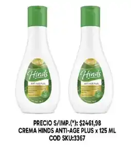 Supermercados Yaguar Hinds crema anti-age plus oferta
