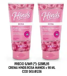 Supermercados Yaguar Hinds crema manos rosa oferta