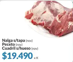 Supermercados Aiello Nalga s/tapa peceto cuadril s/hueso oferta