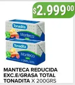 Supermercados Mayor Tonadita manteca reducida exc.e/grasa total oferta