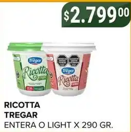 Supermercados Mayor Tregar ricotta entera o light oferta