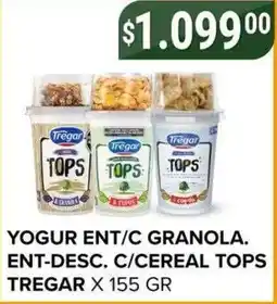 Supermercados Mayor Tregar yogur ent/c granola. ent-desc. c/cereal tops oferta