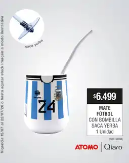 Atomo Conviene Atomo mate futbol con bombilla saca yerba oferta