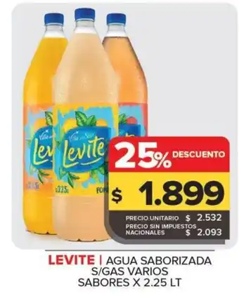 Carrefour Maxi Levite agua saborizada s/gas varios sabores oferta