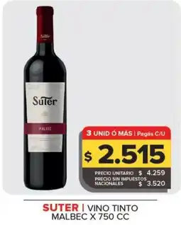 Carrefour Maxi Suter vino tinto malbec oferta