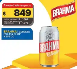 Carrefour Maxi Brahma cerveza en lata chop oferta