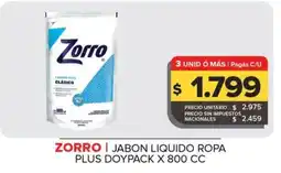 Carrefour Maxi Zorro jabon liquido ropa oferta