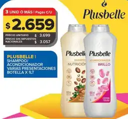 Carrefour Maxi Plusbelle shampoo acondicionador oferta
