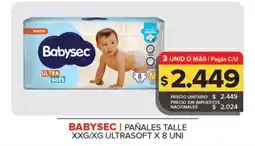 Carrefour Maxi Babysec pañales talle xxg/xg ultrasoft oferta