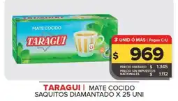 Carrefour Maxi Taragui mate cocido saquitos diamantado oferta