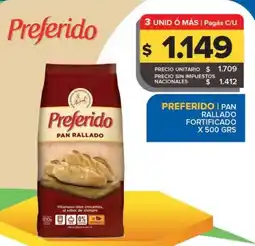 Carrefour Maxi Preferido pan rallado oferta