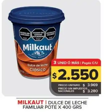 Carrefour Maxi Milkaut dulce de leche clásico oferta