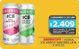 Carrefour Maxi Smirnoff vodka ice varios sabores lata oferta
