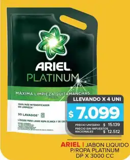 Carrefour Maxi Ariel jabon liquido p/ropa platinum oferta