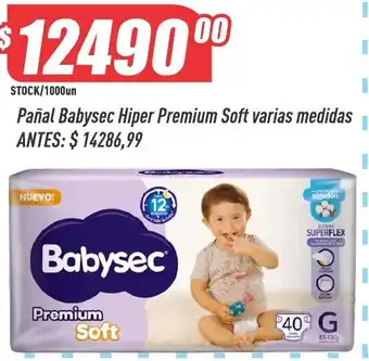 Supermercados Comodin Babysec pañal hiper premium soft varias medidas oferta