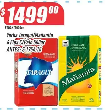 Taragui yerba mate 4 flex c/palo