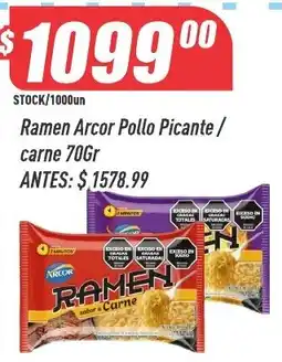 Supermercados Comodin Arcor ramen pollo picante carne oferta