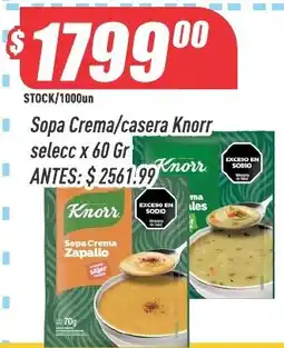 Supermercados Comodin Knorr sopa crema/casera selecc oferta