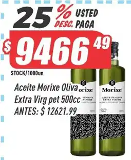 Supermercados Comodin Morixe aceite de oliva extra virg oferta