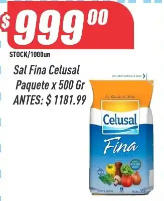Supermercados Comodin Celusal sal fina oferta