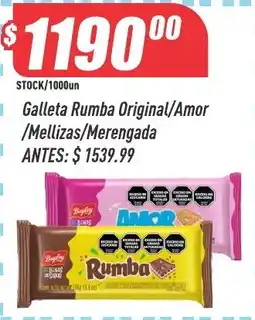 Supermercados Comodin Boggy galleta rumba original/amor/mellizas/merengada oferta