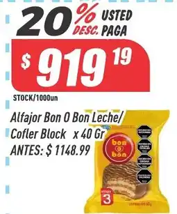 Supermercados Comodin Bon o bon alfajor oferta