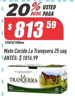 Supermercados Comodin La tranquera mate cocido 25 saq oferta