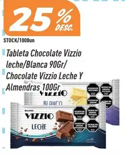 Supermercados Comodin Vizzio tableta chocolate leche/blanca oferta