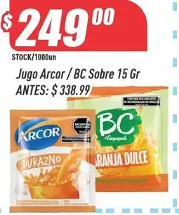 Supermercados Comodin Arcor jugo bc sobre oferta