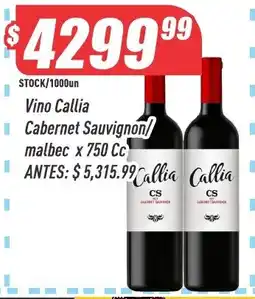 Supermercados Comodin Callia vino cabernet sauvignon malbec oferta